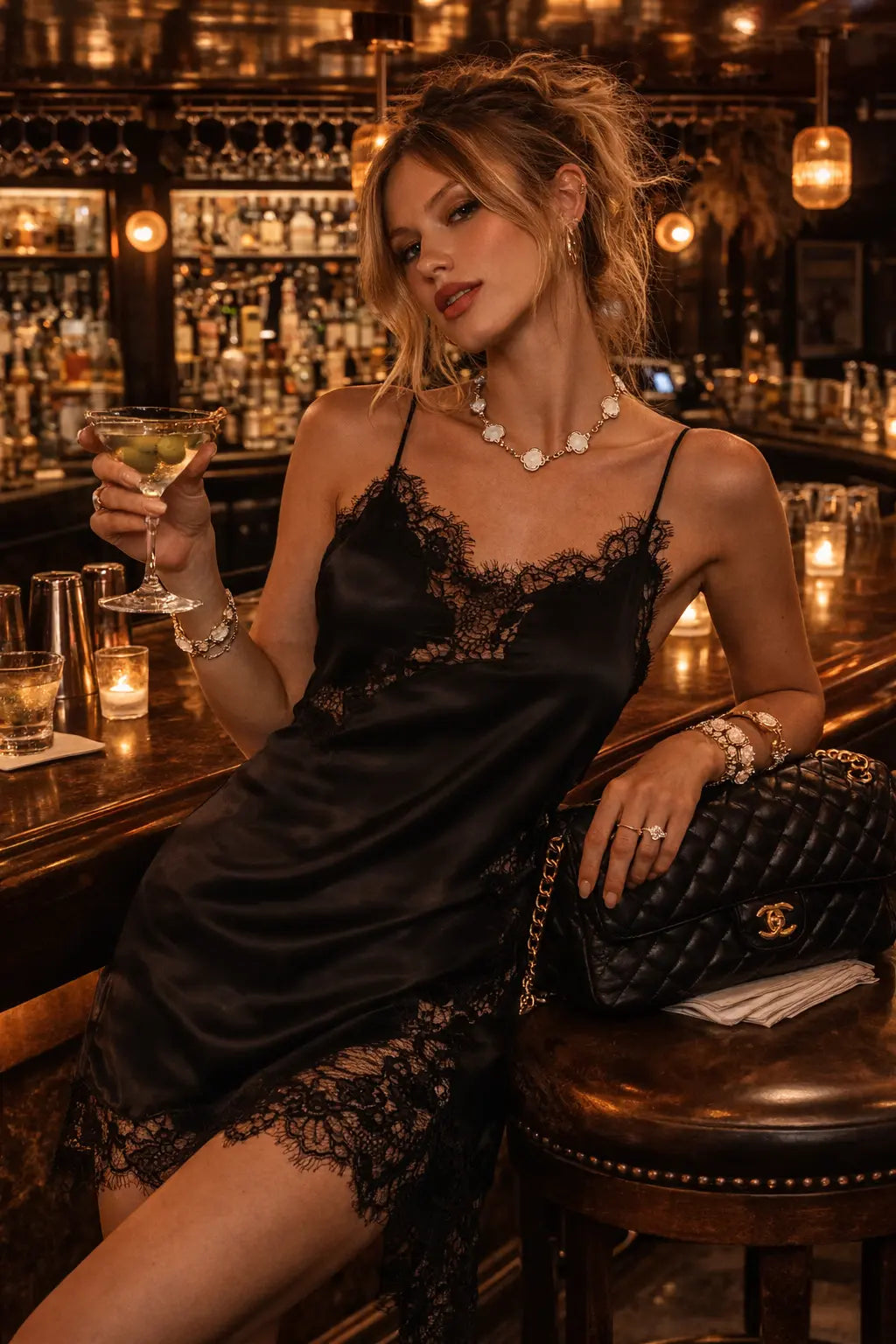 Carrie Noir Lace Dress Frankie Blase Fashion