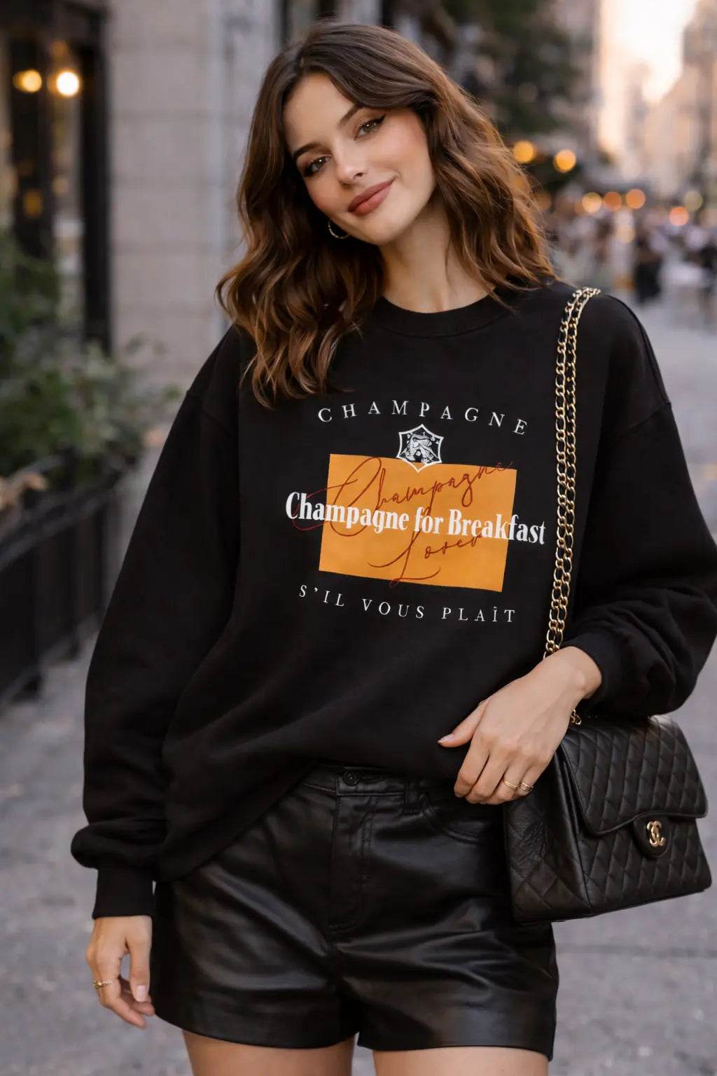 Lou Lou Champagne Sweatshirt - Frankie Blase Fashion