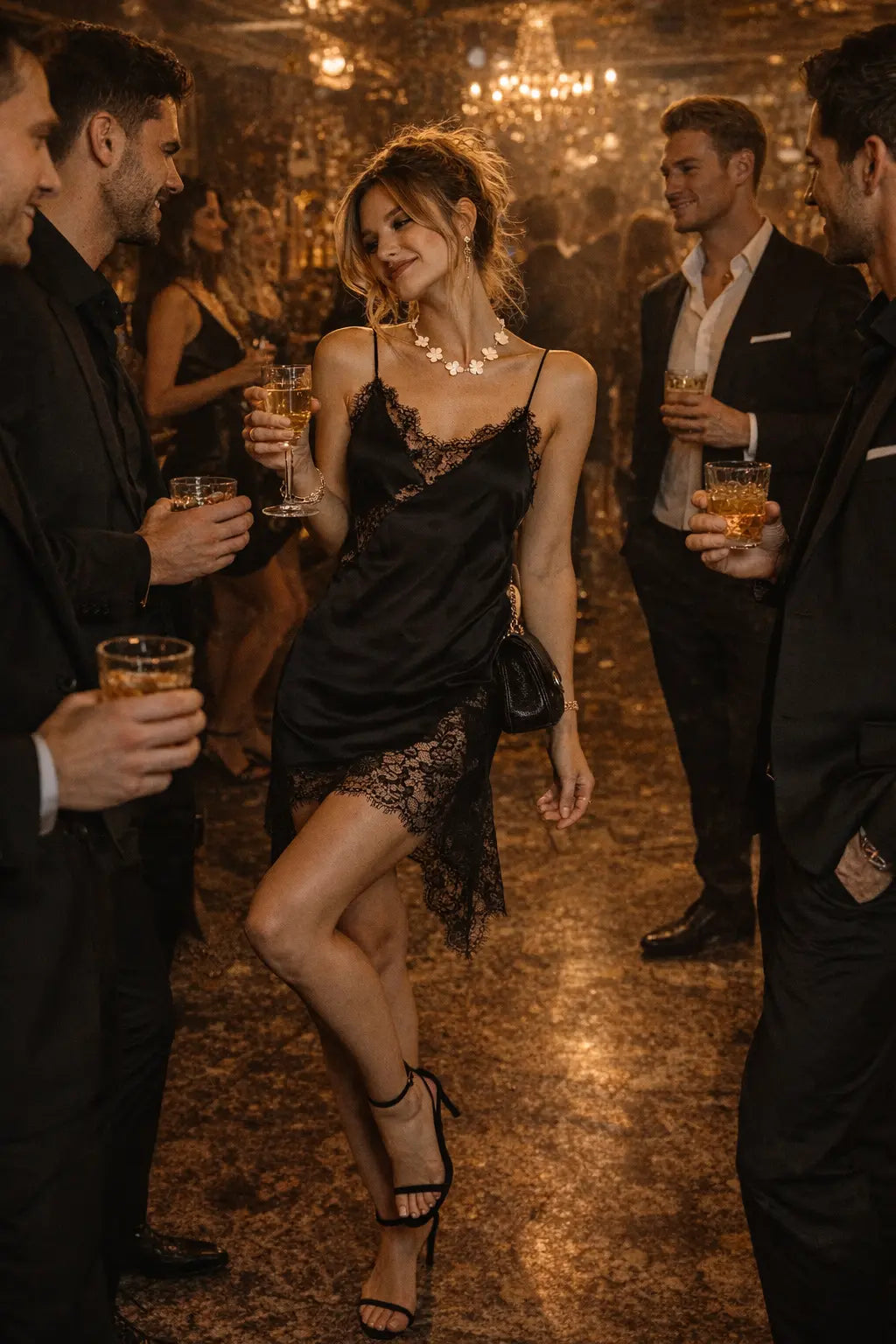 Carrie Noir Lace Dress Frankie Blase Fashion