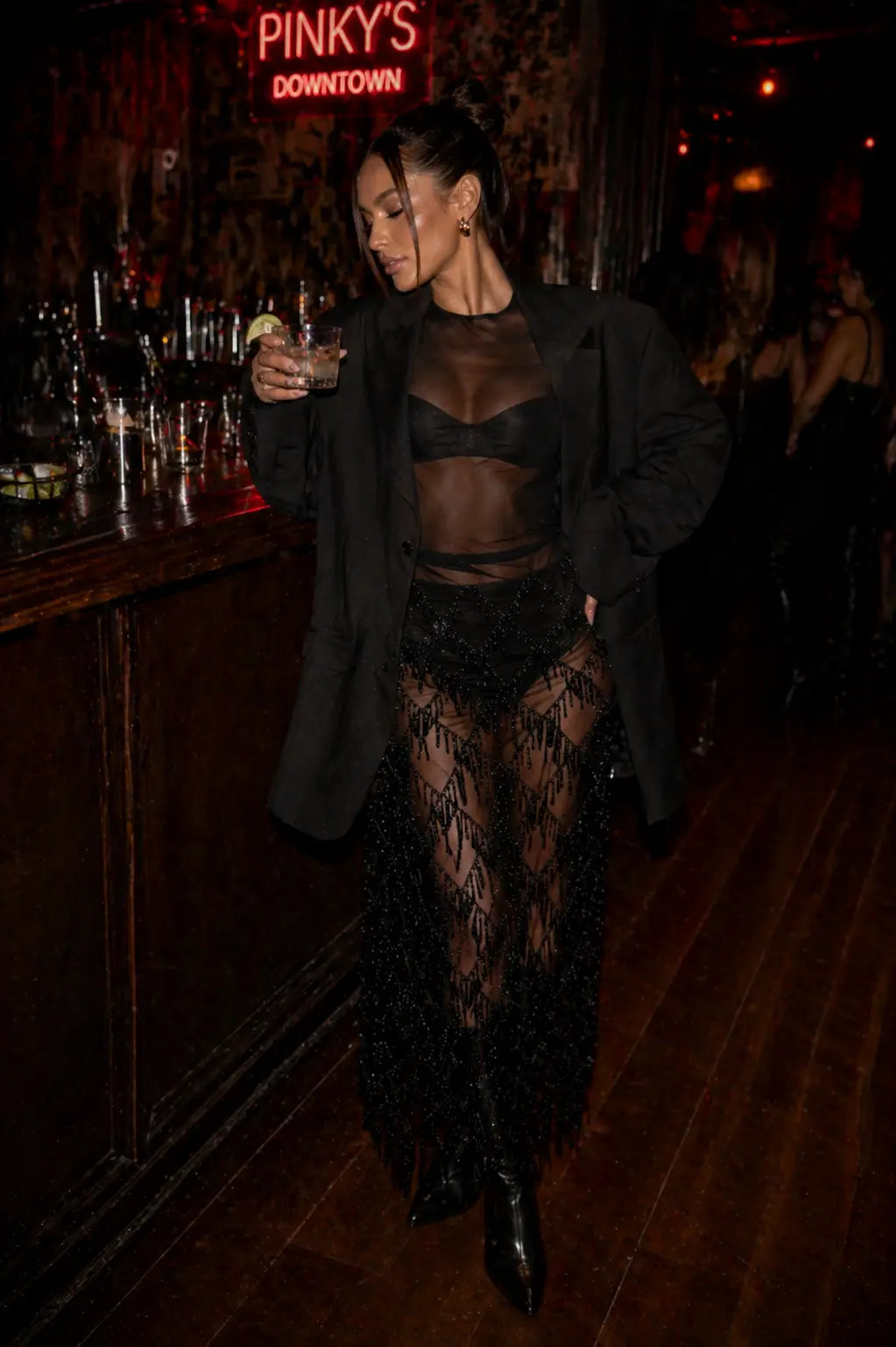 The Roxie Sheer Fringe Skirt Frankie Blase Fashion