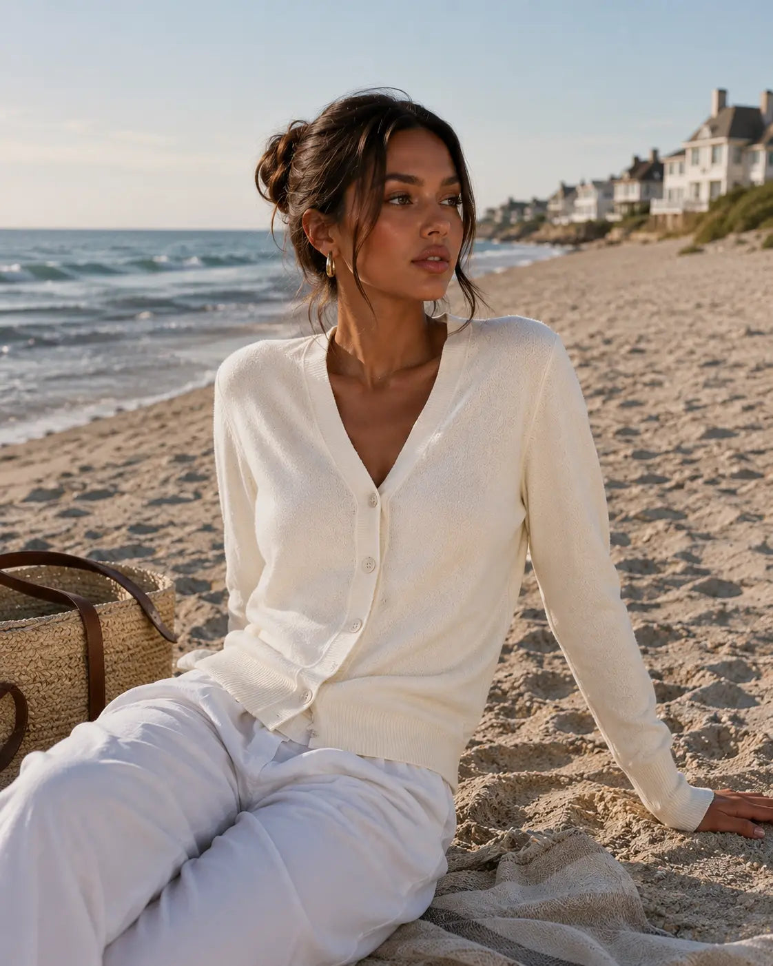 The Willow Lightweight Fitted Cashmere Cardigan.