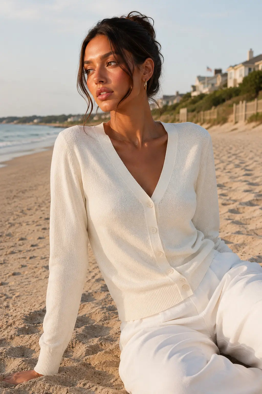 The Willow Lightweight Fitted Cashmere Cardigan.