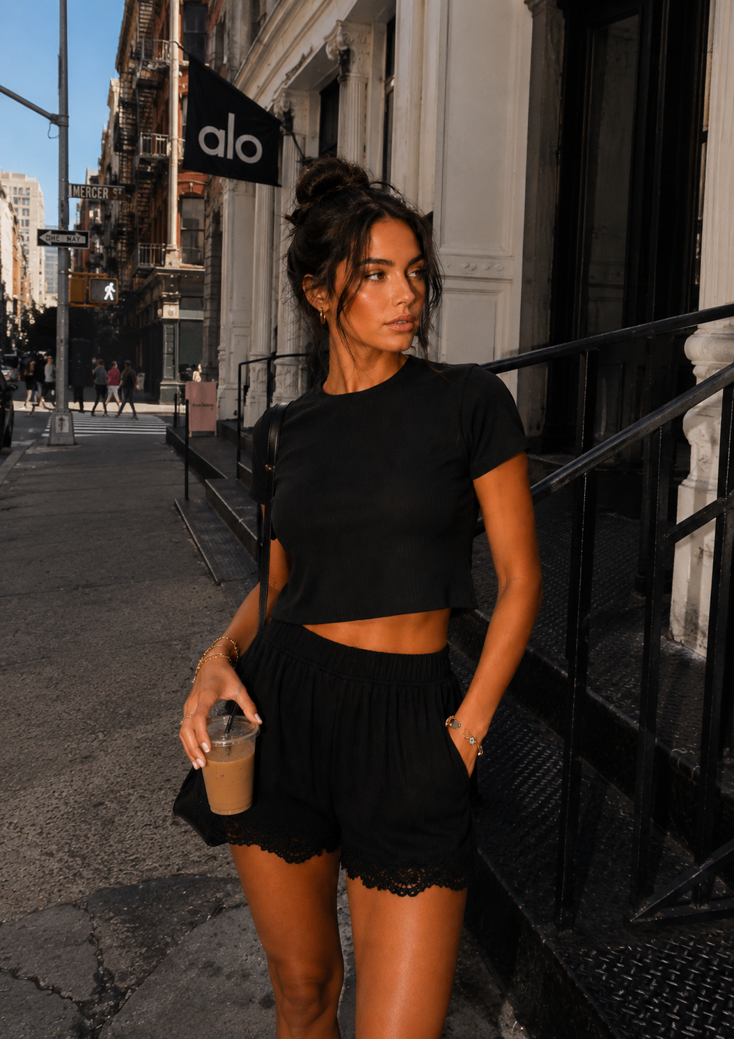The Margo Knit Lace Trim Shorts