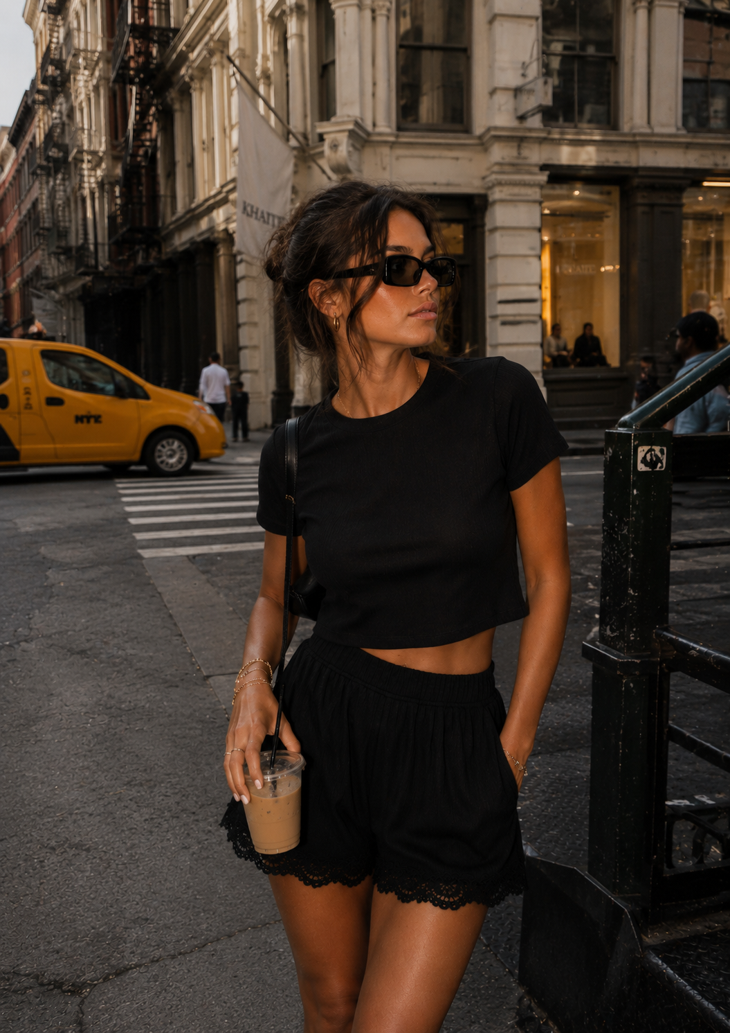 The Margo Knit Lace Trim Shorts