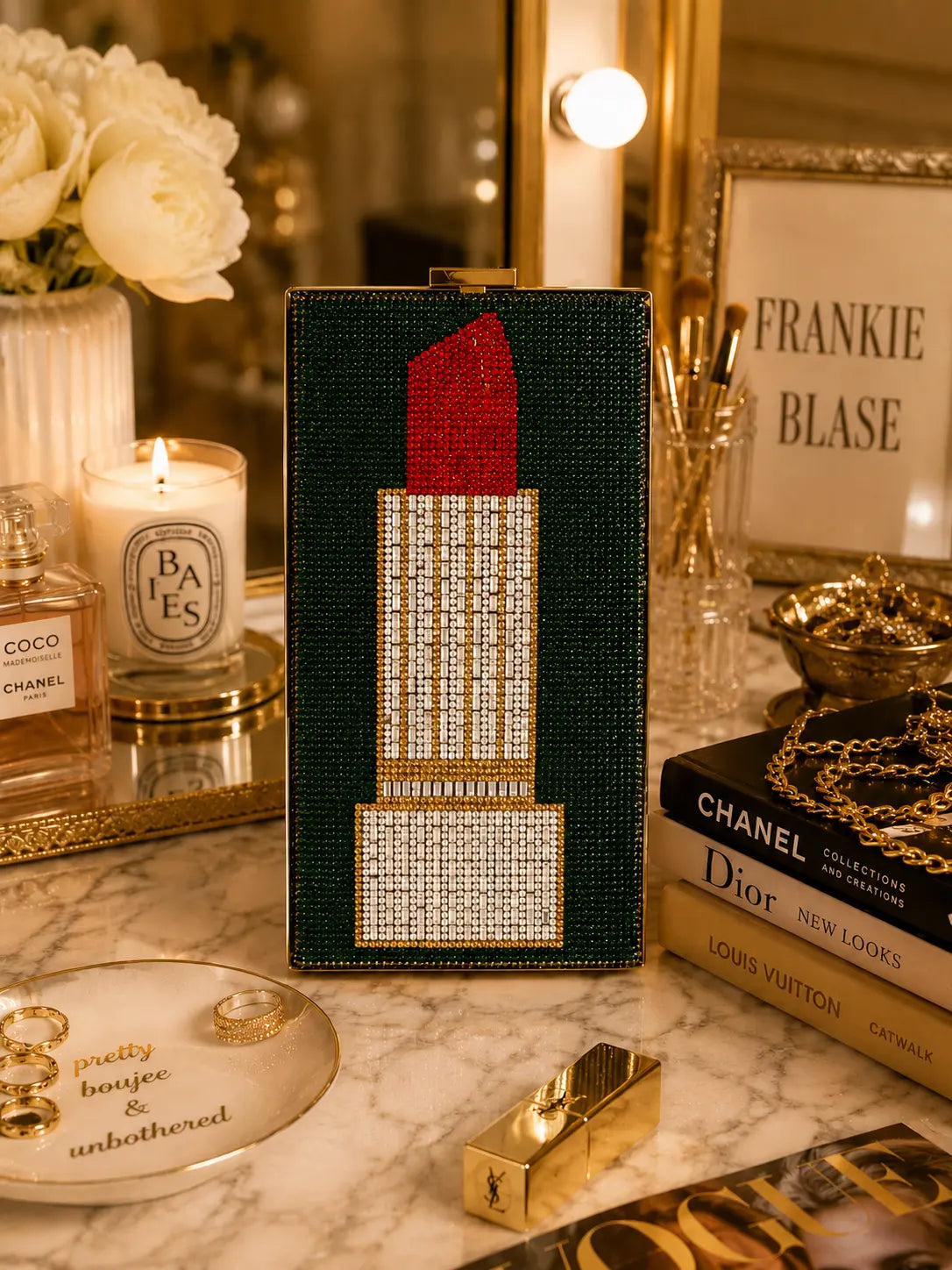 Glam Lipstick Clutch Frankie Blase Fashion