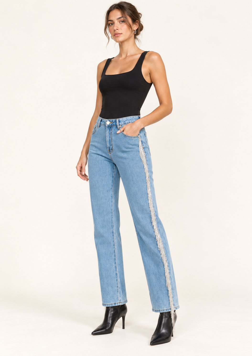 Stella Crystal Fringe Jeans