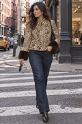 Sienna Leopard Vegan Fur Cuff Jacket