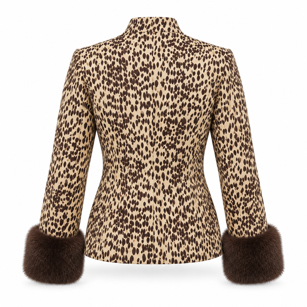 Sienna Leopard Vegan Fur Cuff Jacket