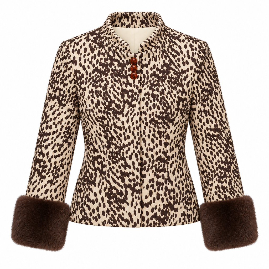 Sienna Leopard Vegan Fur Cuff Jacket