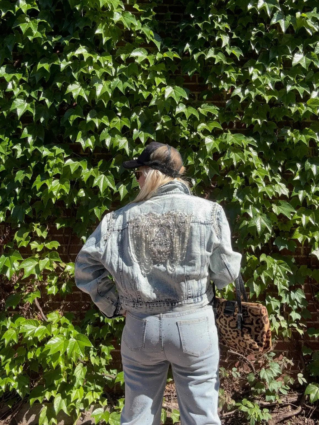 The Alessia Crystal Denim Jacket Frankie Blase Fashion