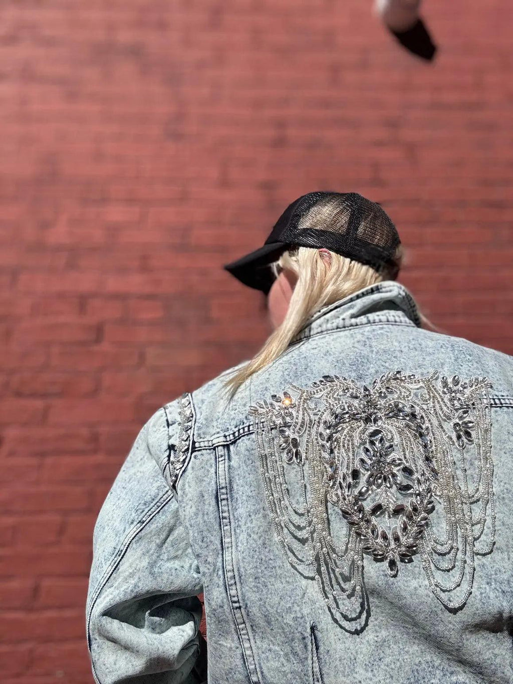 The Alessia Crystal Denim Jacket Frankie Blase Fashion