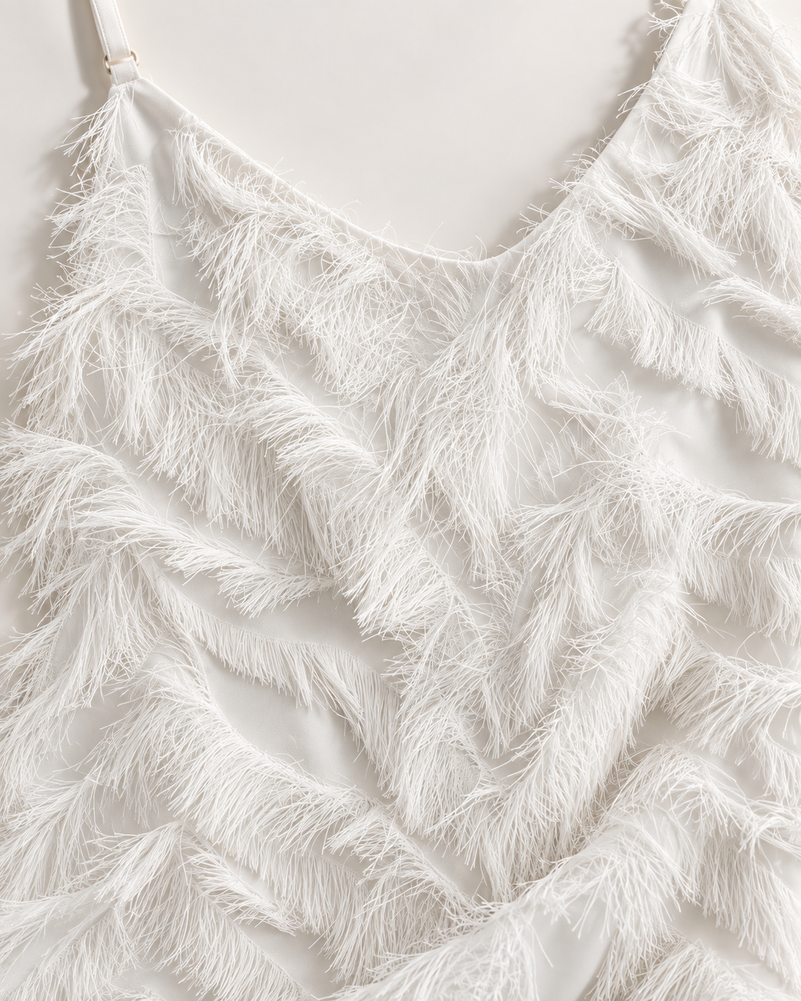 Ivory Eyelash Fringe Mini Dress