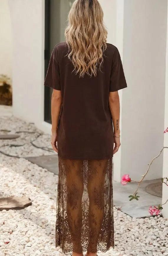 Selena Sheer Lace Dress - Frankie Blase Fashion