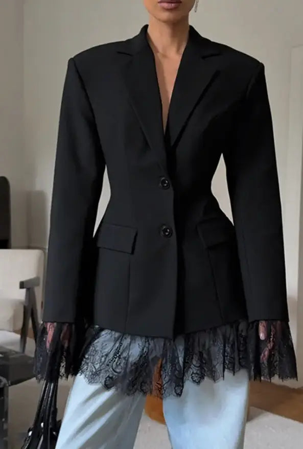 The Sofia Lace Blazer Frankie Blase Fashion