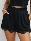 The Margo Knit Lace Trim Shorts - Frankie Blase Fashion