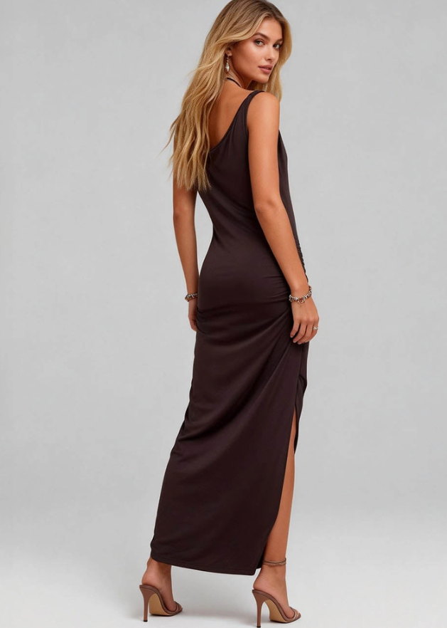 The Sloane Side Split Ruched Bodycon Maxi Dress