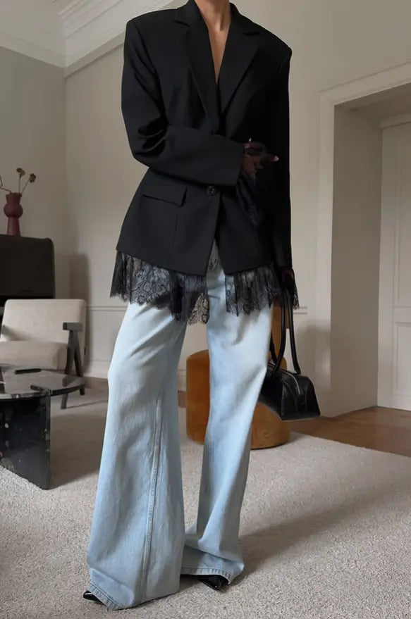 The Sofia Lace Blazer Frankie Blase Fashion