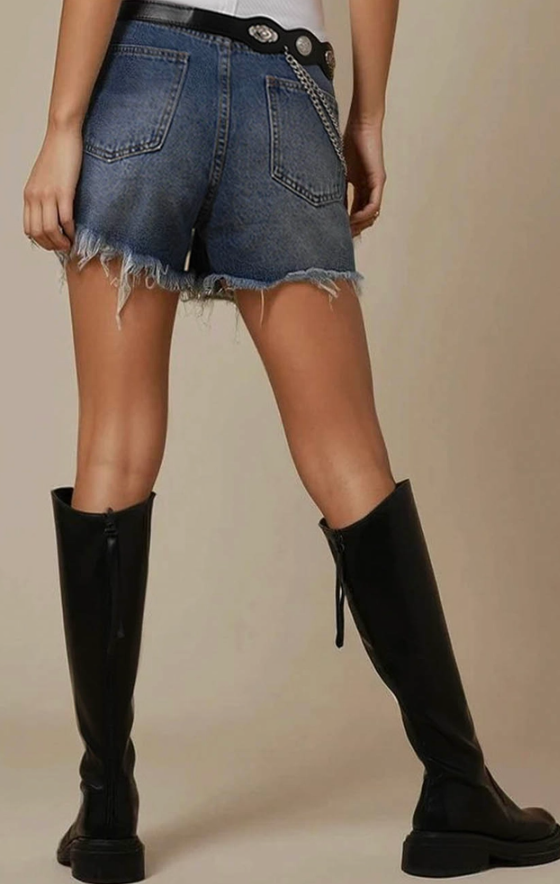 The Dakota Distressed Denim Shorts - Frankie Blase Fashion