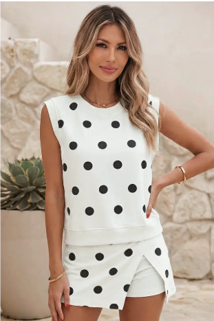 The Monaco Polka Dot Matching Short Set