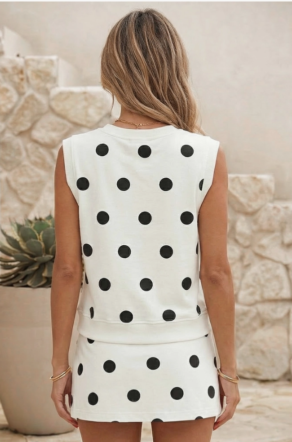 The Monaco Polka Dot Matching Short Set